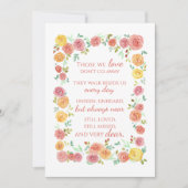 Memorial Beileid Gedicht mit Rose Framework (Vorderseite)