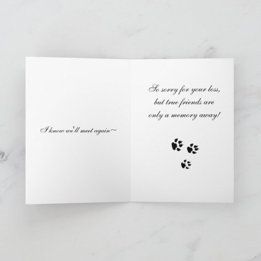 Memorial-Beileid Karte (Innenseite)