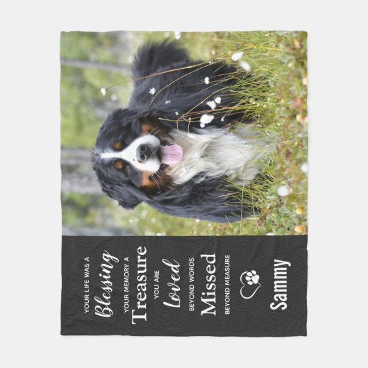 Memorial-Beileid Keepake Dog-Foto Fleecedecke (Vorderseite)