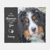 Memorial Beileid Pet Loss Geschenk Custom Foto Fleecedecke (Vorderseite (Horizontal))