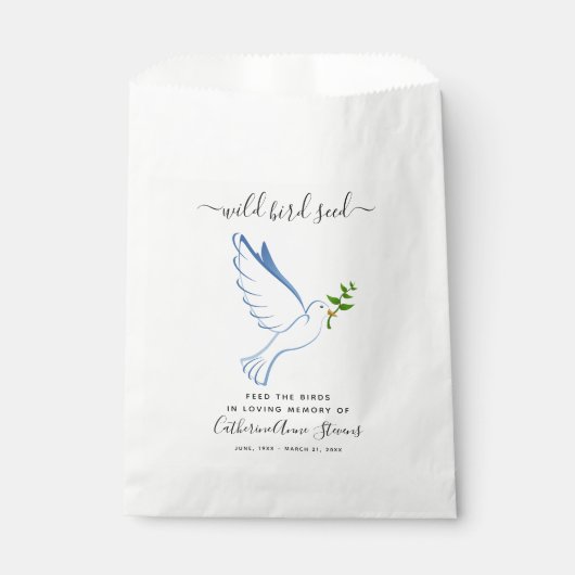 Memorial Beileid Wild Bird Seed Beerdigung Keepake Geschenktütchen (Vorderseite)