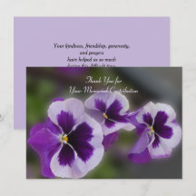 Memorial Beitrag Lila Blume Dankeschön Karte