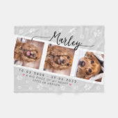 Memorial Benutzerdefinierte FotoCollage mit Paw Pr Fleecedecke (Vorderseite (Horizontal))