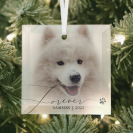Memorial | Benutzerdefinierter Foto Dog Pfosten Dr Ornament Aus Glas