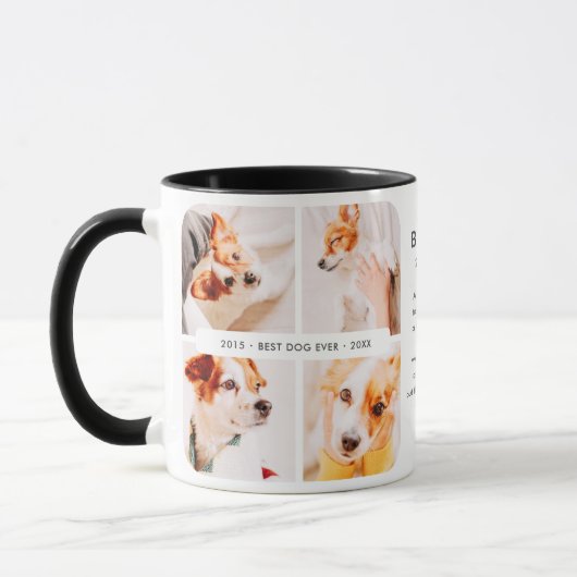 Memorial Bester Hund je Moderne Fotosammlung Tasse (Links)