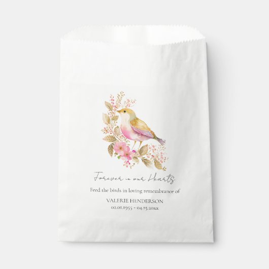 Memorial Bird Seeds Beerdigung Keepake Geschenktütchen (Vorderseite)