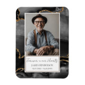 Memorial Black and Gold Foto Keepake Magnet (Vertikal)