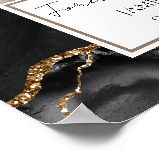 Memorial Black and Gold Marble Foto Poster (Ecke)
