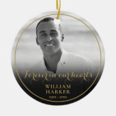 Memorial Black and White Foto Weihnachts-Keramik O Keramik Ornament (Vorne)