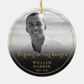 Memorial Black and White Foto Weihnachts-Keramik O Keramik Ornament (Hinten)