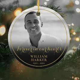 Memorial Black and White Foto Weihnachts-Keramik O Keramik Ornament