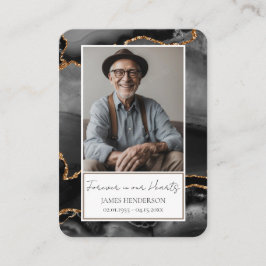 Memorial Black Gold Stone Foto Beerdigung Keepake Visitenkarte