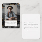 Memorial Black Gold Stone Foto Beerdigung Keepake Visitenkarte (Vorne/Hinten)