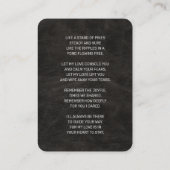 Memorial Black Leather Silver Foto Beerdigungskart Visitenkarte (Rückseite)