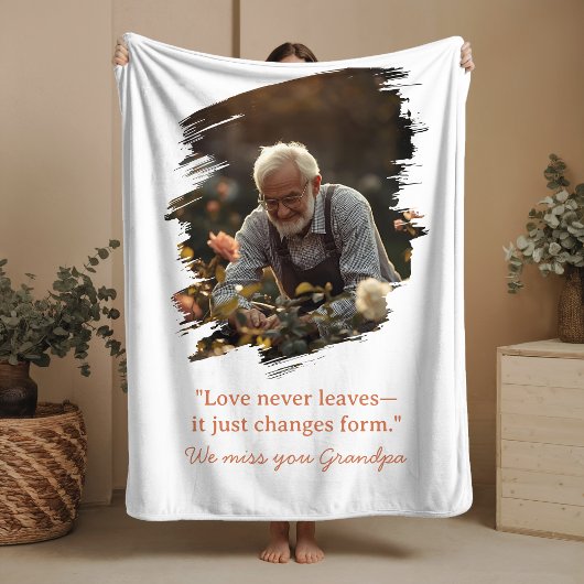 Memorial Blanket Loss of Loved One Photo Text Fleecedecke