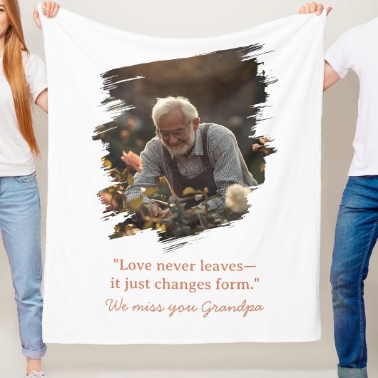 Memorial Blanket Loss of Loved One Photo Text Fleecedecke