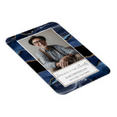 Memorial Blue and Gold Foto Keepake Magnet (Rechte Seite)