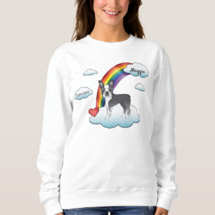 Memorial Blue and White Boston Terrier Rainbow Sweatshirt