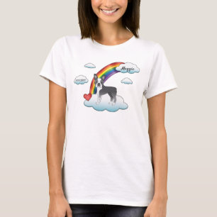 Memorial Blue and White Boston Terrier Rainbow T-Shirt