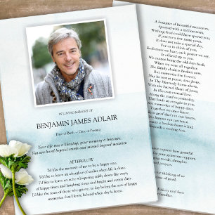 Memorial Blue Beileid Beerdigung Danke Karte