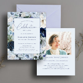 Memorial Blue Floral Feier des Lebens