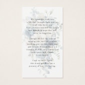 Memorial Blue Floral Photo Funeral Prayer Card (Rückseite)