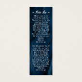 Memorial Blue Marble Foto Beerdigung Gedicht Lesez (Rückseite)