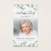 Memorial Botanical Celebrating Life Prayer Card (Vorderseite)