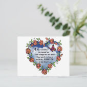 Memorial Butterfly Gedicht Postkarte (Stehend Vorderseite)