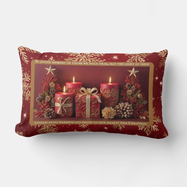 Memorial Candle Christmas Throw Kissen (Vorderseite)