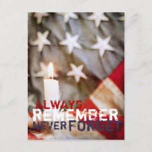 Memorial Candle mit Flag Postkarte