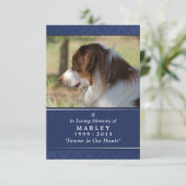 Memorial Card 3.5" x 5" - Navy Blue Foto Einladung (Stehend Vorderseite)