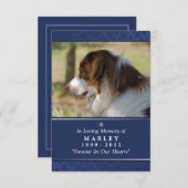 Memorial Card 3.5" x 5" - Navy Blue Foto Einladung (Vorne/Hinten)