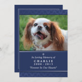 Memorial Card 5"x7" Navy Blue Foto Einladung (Vorne/Hinten)