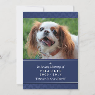 Memorial Card 5"x7" Navy Blue - für männliche Haus Ankündigung