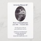 Memorial card blur tree programm (Rückseite)