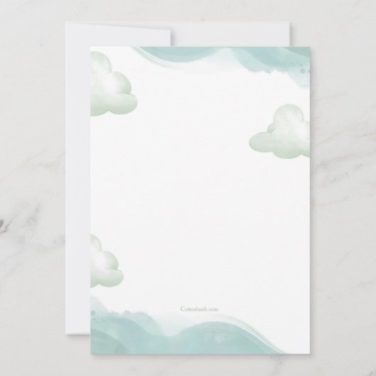 Memorial Card für Babyfußabzüge Ankündigung (Rückseite)