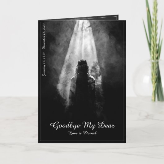 Memorial Card Into the light - goodbye my dear Karte (Vorderseite)