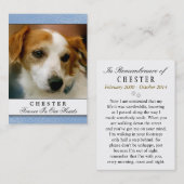 Memorial Card Light Blue Contents Gedicht Visitenkarte (Vorne/Hinten)