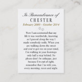 Memorial Card Light Blue Contents Gedicht Visitenkarte (Rückseite)