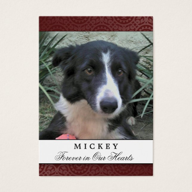 Memorial Card Maroon Foto - Gedicht nicht abweben (Vorderseite)