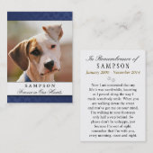 Memorial Card Navy Blue - Gedicht "Inhalt" Visitenkarte (Vorne/Hinten)