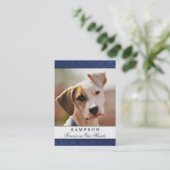 Memorial Card Navy Blue - Gedicht "Inhalt" Visitenkarte (Stehend Vorderseite)