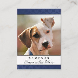 Memorial Card Navy Blue - Gedicht "Inhalt" Visitenkarte