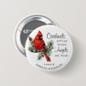 Memorial Cardinals Appear When Angels Are Near Button (Vorne & Hinten)