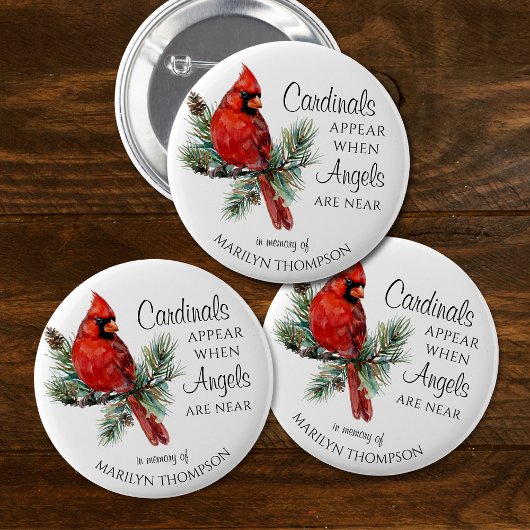 Memorial Cardinals Appear When Angels Are Near Button
