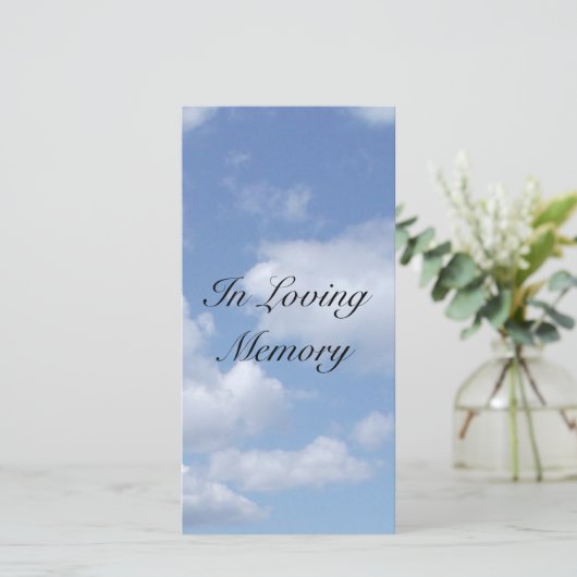Memorial Cards "Blue Sky" (Stehend Vorderseite)