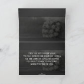 Memorial Cards Ein Strauß mit weißen Rosen-Monochr Karte (Innenseite)