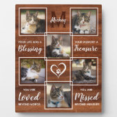 Memorial Cat Einzigartige FotoCollage Fotoplatte (Vorderseite)