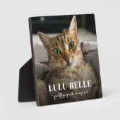 Memorial Cat Foto Pawprints auf meinem Herzen Fotoplatte (Vorderseite)